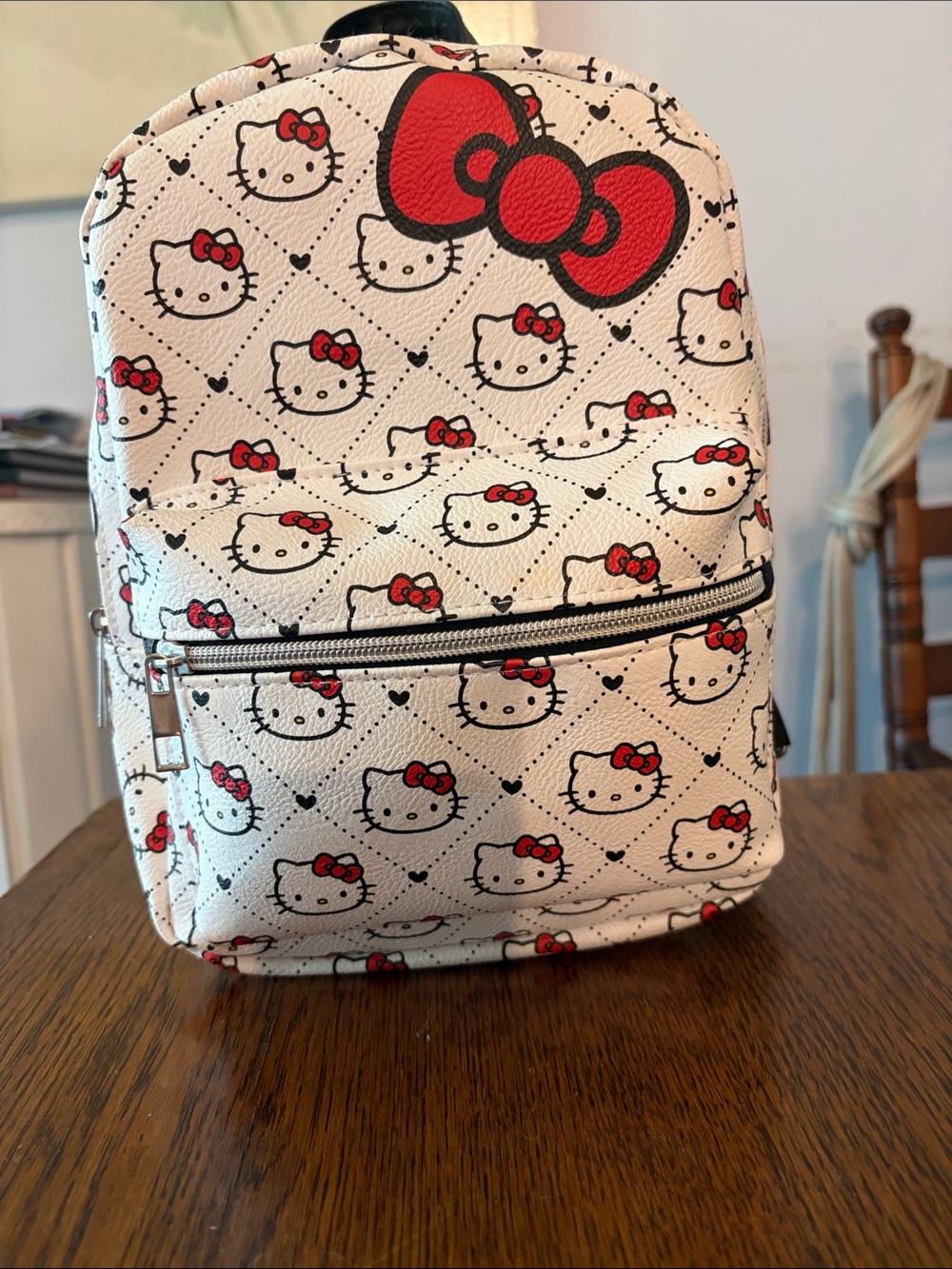 Hello Kitty White and Red Mini 10” Backpack